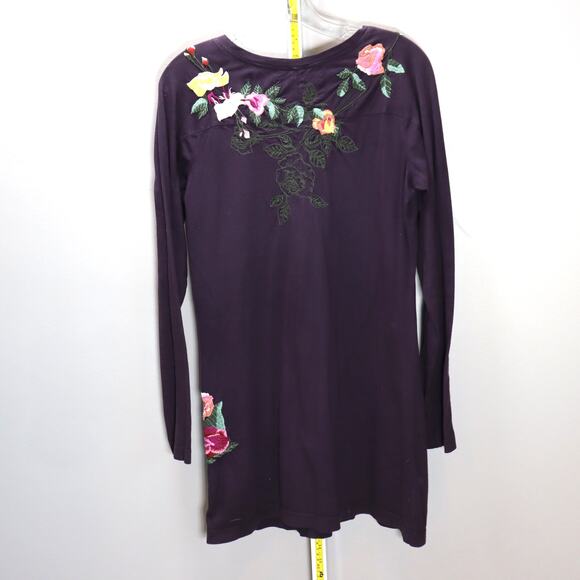 Johnny Was Los Angeles Joy Lotus Light Embroidered Tunic Top Purple Size M - Picture 2 of 3